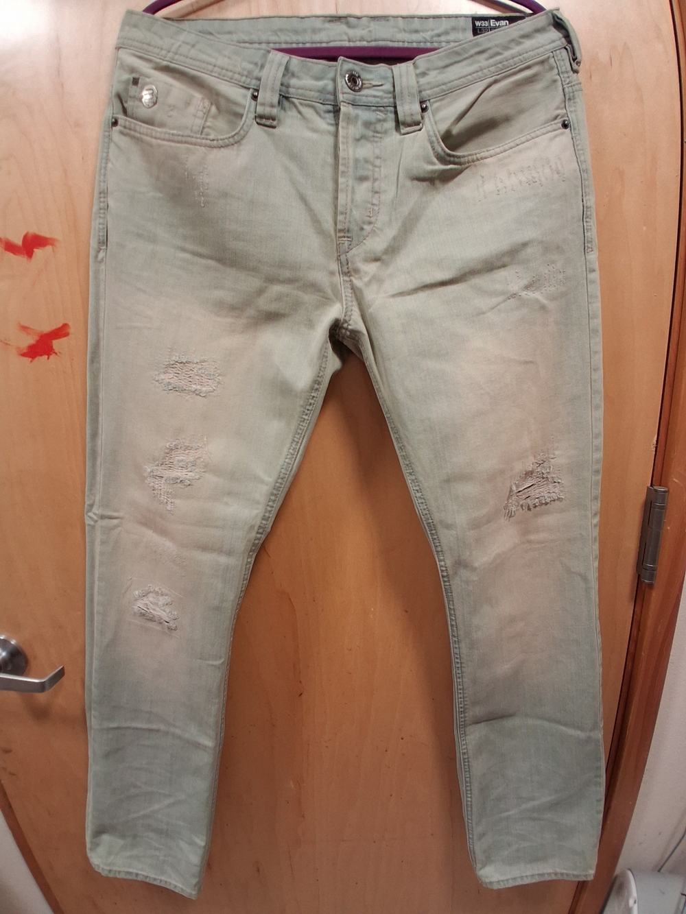 NWT Buffalo David Bitton Slim Distressed Light Jeans